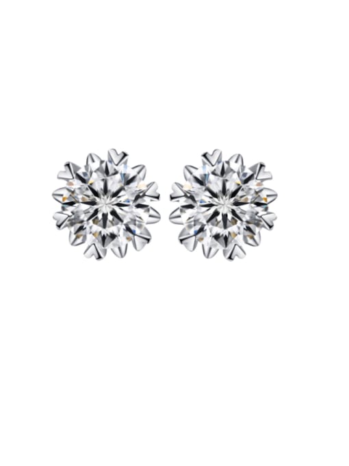A&T Jewelry 925 Sterling Silver High Carbon Diamond Hexagon Dainty Stud Earring 0