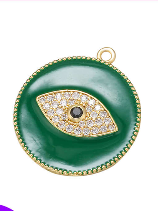 green Copper Color Drop Oil Zircon Eye Necklace Pendant