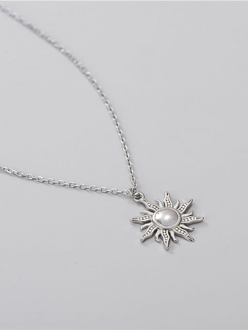 Sun Necklace 925 Sterling Silver Flower Minimalist Necklace