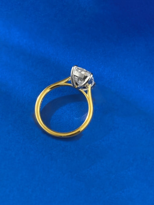 M&J 925 Sterling Silver High Carbon Diamond Geometric Minimalist Cocktail Ring 2