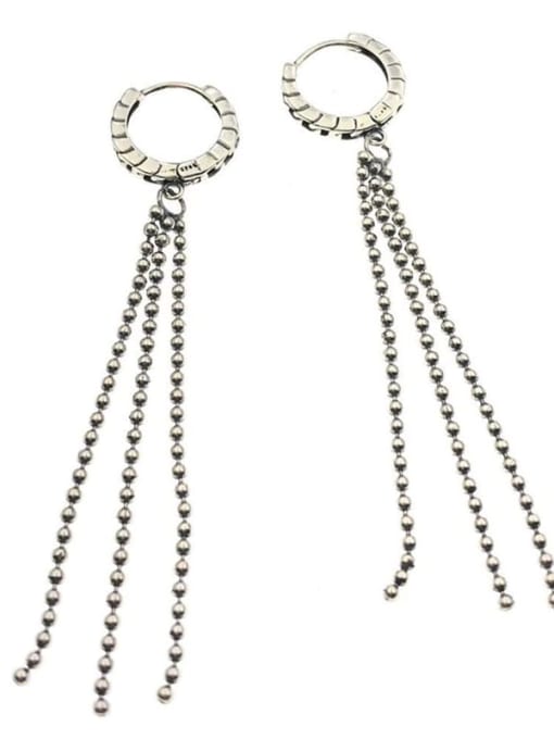 ARTTI 925 Sterling Silver Bead Tassel Vintage Threader Earring 2