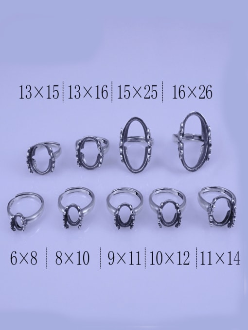 Supply 925 Sterling Silver Geometric Ring Setting Stone size: 6*8 8*10 9*11 10*12 11*14 13*15 13*16 15*25 16*26MM 2
