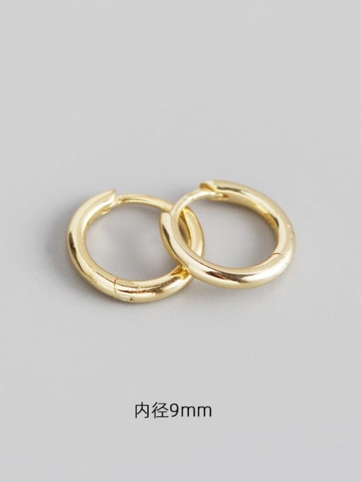 6#9mm gold 925 Sterling Silver Geometric Minimalist Huggie Earring