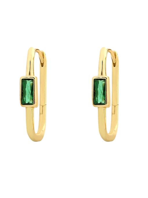 Gold colored G model 925 Sterling Silver Cubic Zirconia Geometric Minimalist Huggie Earring