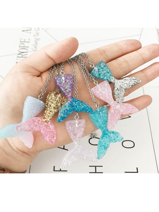 FTime Resin Fish Cute Link Necklace Height: 45cm 0