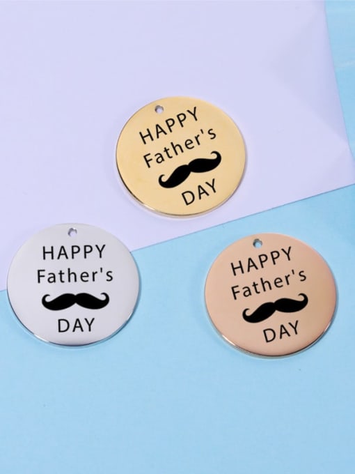 MEN PO Stainless Steel Laser Lettering Father's day Single Hole Diy Jewelry Accessories 0