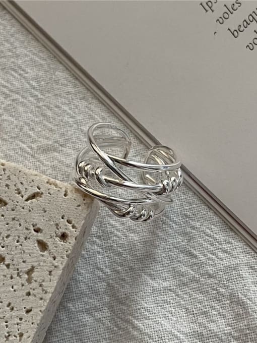 Line wound ring 925 Sterling Silver Geometric Trend Band Ring