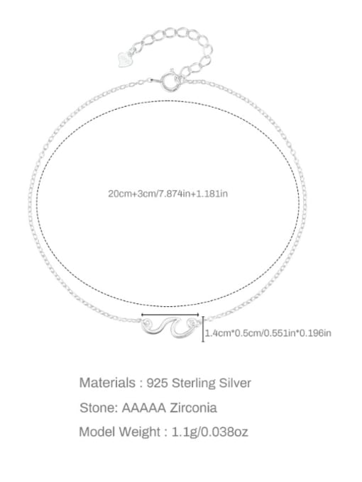 YUANFAN 925 Sterling Silver Irregular Minimalist  Anklet 2