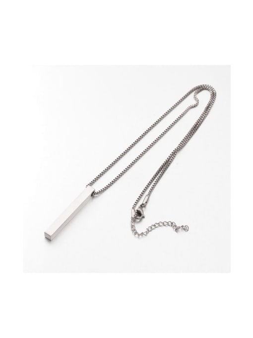 MEN PO Stainless steel Rectangle Minimalist Necklace 0