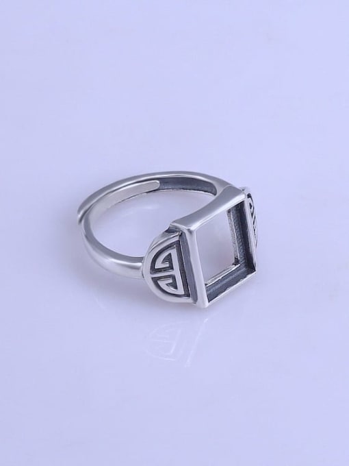 Supply 925 Sterling Silver Geometric Ring Setting Stone size: 8*10mm 2