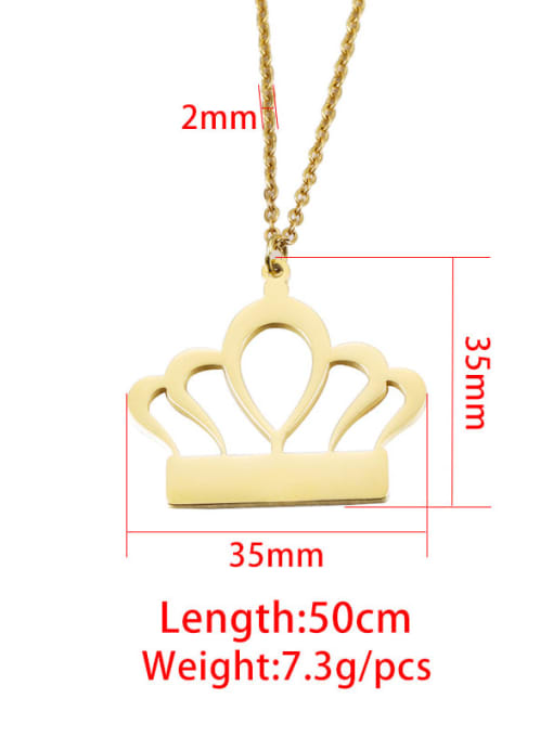MEN PO Stainless steel Crown Minimalist Necklace 2