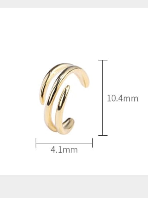 YUANFAN 925 Sterling Silver Geometric Minimalist Single Earring(Single-Only One) 2