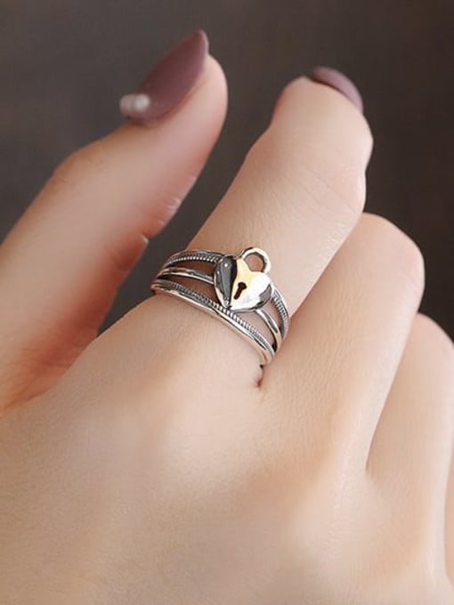 TAIS 925 Sterling Silver Heart Vintage Stackable Ring 1