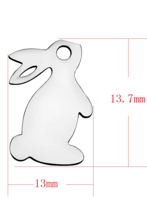 FTime Stainless steel rabbit Charm Height : 13 mm , Width: 13.7 mm 1