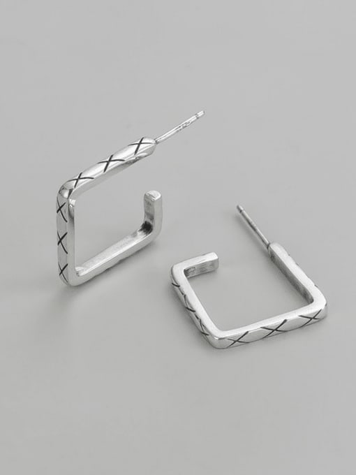 Square Earrings 925 Sterling Silver Square Minimalist Stud Earring