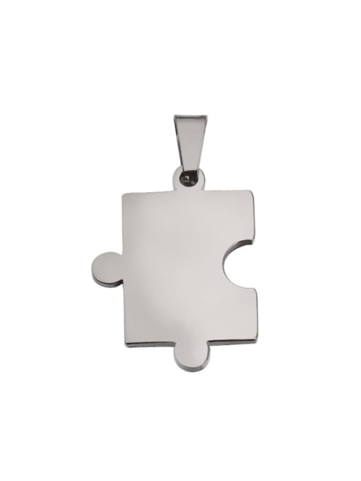 Steel 1 Stainless Steel Glossy Couple Cube Puzzle Pendant