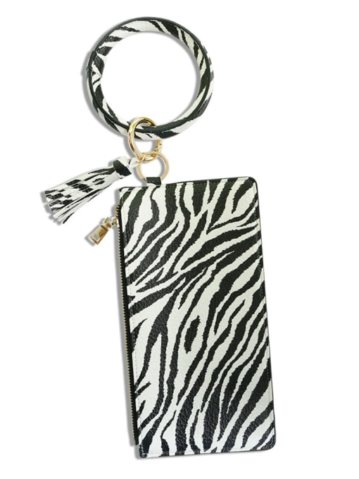Zebra k68201 Alloy PU Mobile phone bag Wrist Key Chain