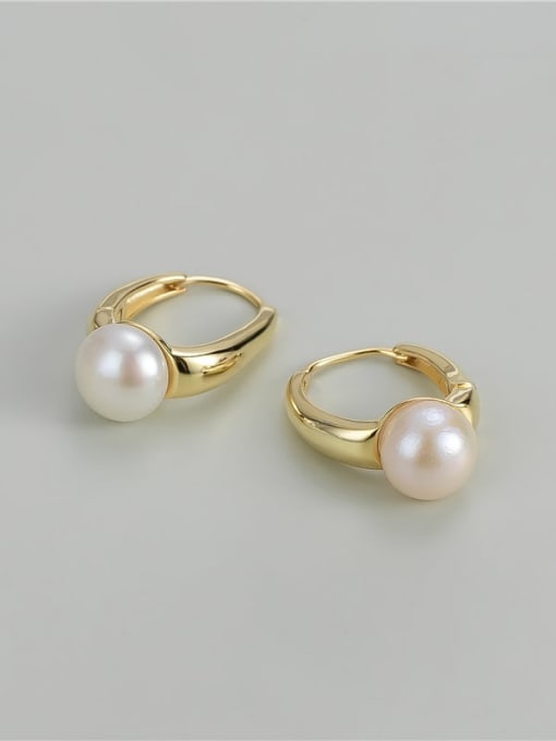 Pearl Earring gold 925 Sterling Silver Imitation Pearl Geometric Minimalist Ear Cuff Earring