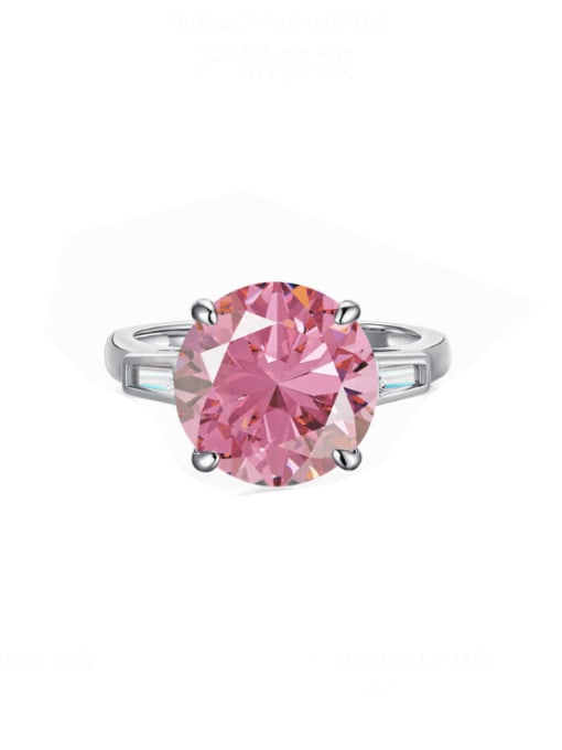 Pink drill DY120537 925 Sterling Silver Cubic Zirconia Multi Color Geometric Luxury Band Ring