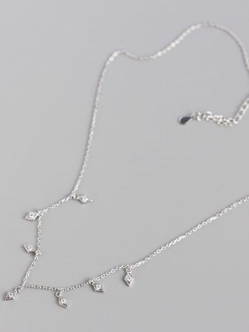 ACEE 925 Sterling Silver Cubic Zirconia Geometric Minimalist Necklace 3