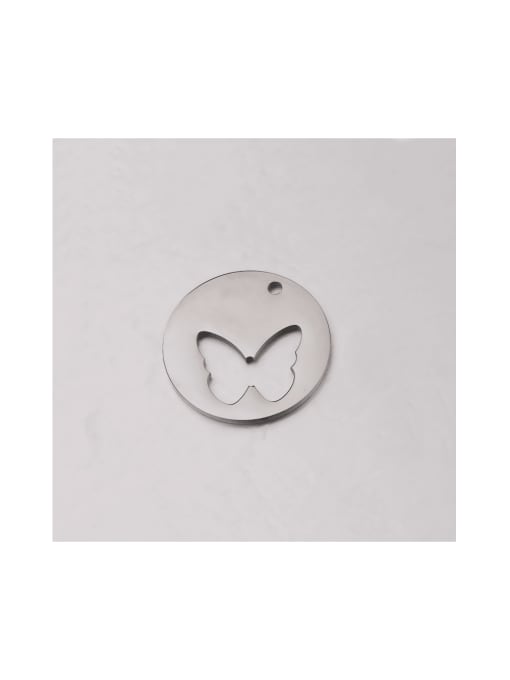 MEN PO Stainless steel disc electroplating hollow butterfly single hole pendant accessories 0