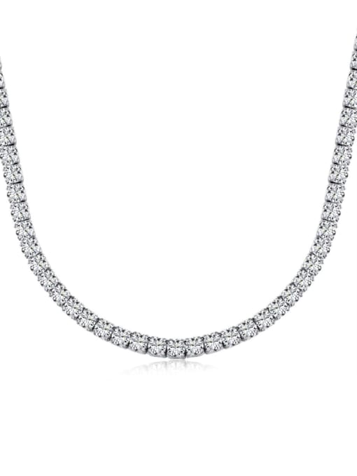STL-Silver Jewelry 925 Sterling Silver Cubic Zirconia tennis Necklace