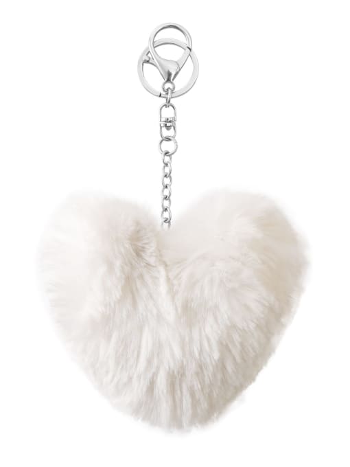 White k68014 Zinc Alloy Feather Heart Minimalist Bag Pendant