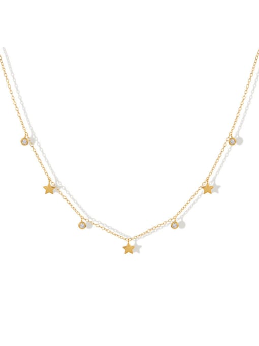 golden 925 Sterling Silver Pentagram Minimalist Necklace