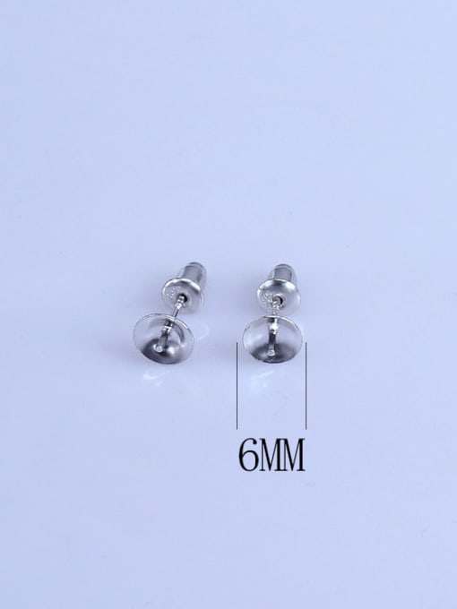 Supply 925 Sterling Silver 18K White Gold Plated Geometric Earring Setting Stone diameter: 6mm 0