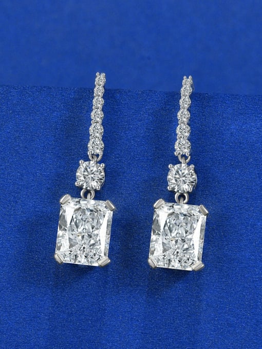 A&T Jewelry 925 Sterling Silver High Carbon Diamond Geometric Dainty Hook Earring 2