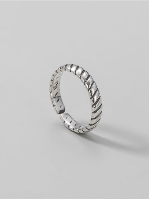 Spiral ring 925 Sterling Silver Irregular Vintage Band Ring