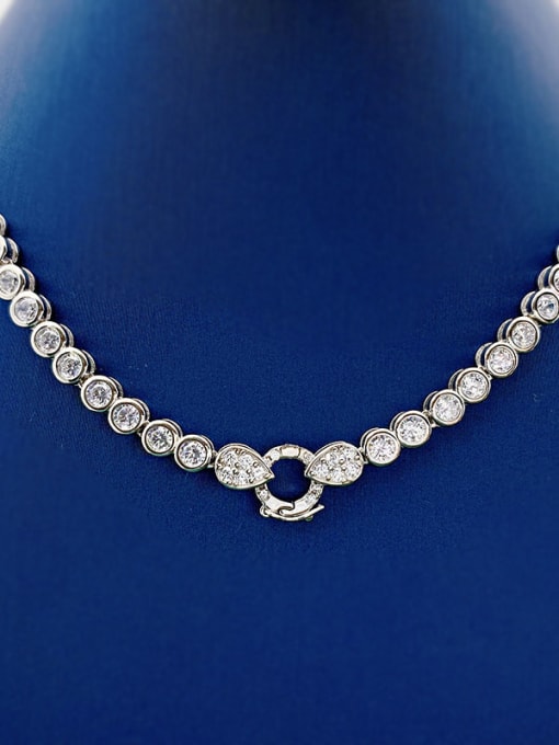 Versatile chain without pendant 925 Sterling Silver Cubic Zirconia Geometric Trend Necklace