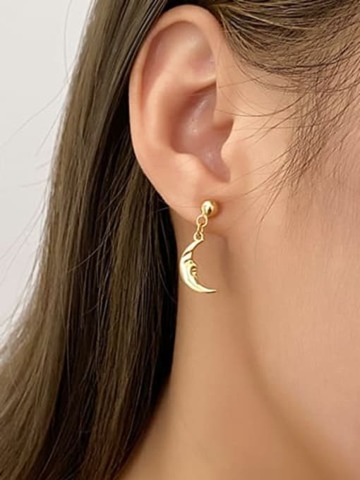 YUANFAN 925 Sterling Silver Moon Minimalist Stud Earring 1