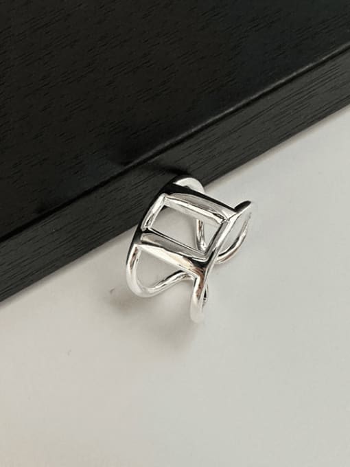 ARTTI 925 Sterling Silver Square Hollow Vintage Stackable Ring 2