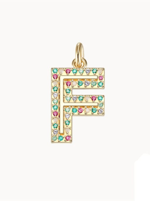 Gold Pendant F 925 Sterling Silver Cubic Zirconia Dainty Letter Pendant