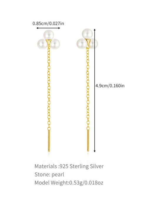 YUANFAN 925 Sterling Silver Tassel Minimalist Threader Earring 4
