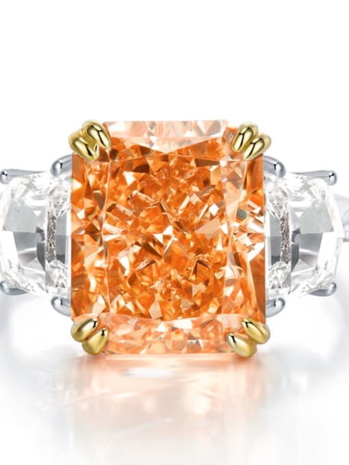 Morgan Orange 9 925 Sterling Silver High Carbon Diamond Geometric Luxury Band Ring