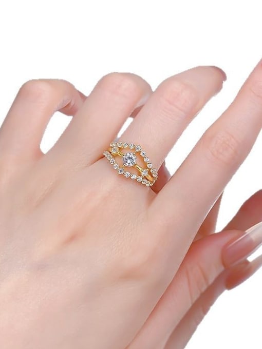 M&J 925 Sterling Silver Cubic Zirconia Irregular Trend Band Ring 1