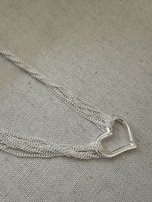 ARTTI 925 Sterling Silver Heart Vintage Multi Strand Necklace 3