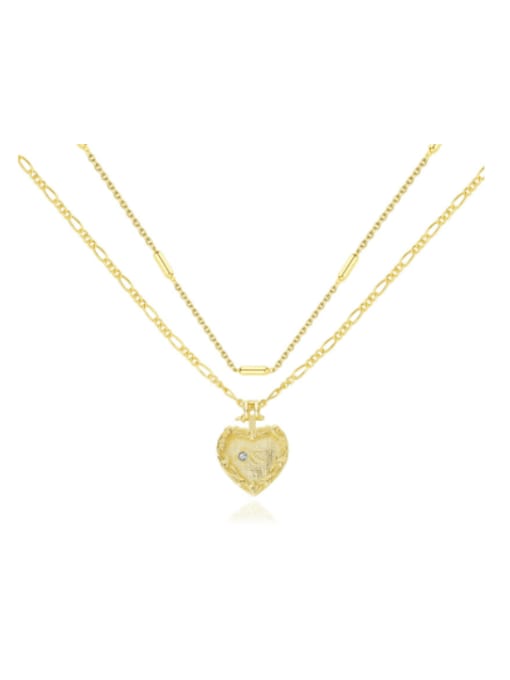 YUANFAN 925 Sterling Silver Heart Minimalist Multi Strand Necklace 0