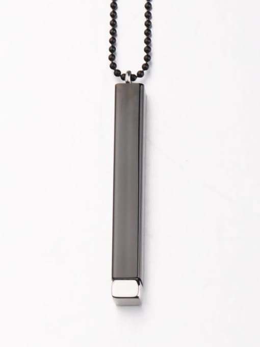 black Stainless steel Geometric Minimalist Necklace