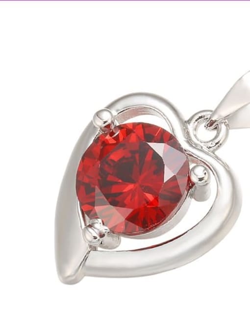 Red Diamond Bronze Colored Diamond Heart-Shaped Zircon Pendant