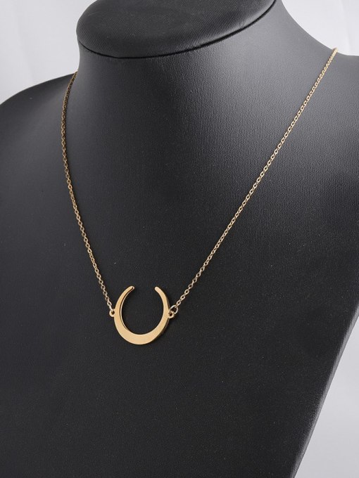 golden Stainless steel Moon Minimalist Necklace