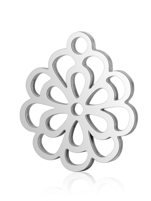 FTime Stainless steel Flower Charm  Height : 13.7mm , Width: 14.5mm