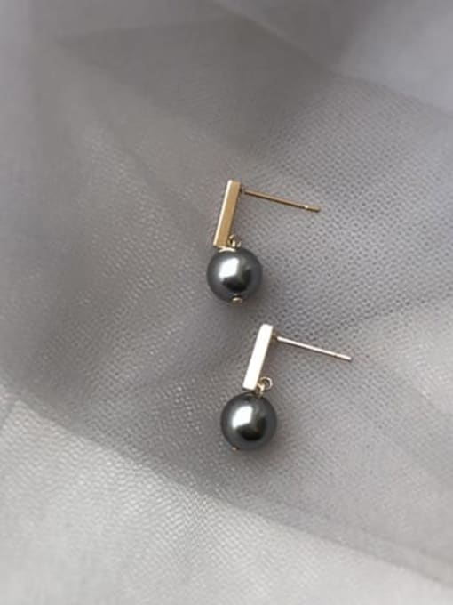 ZEMI 925 Sterling Silver Imitation Pearl Round Vintage Drop Earring 2