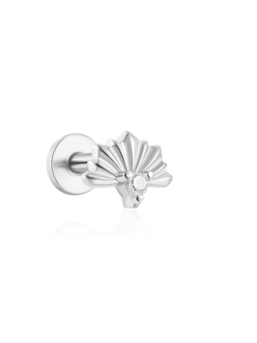 Single Platinum 14 925 Sterling Silver Cubic Zirconia Geometric Dainty Single Earring
