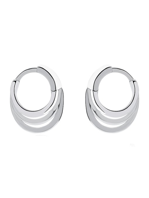 YUANFAN 925 Sterling Silver Geometric Minimalist Huggie Earring
