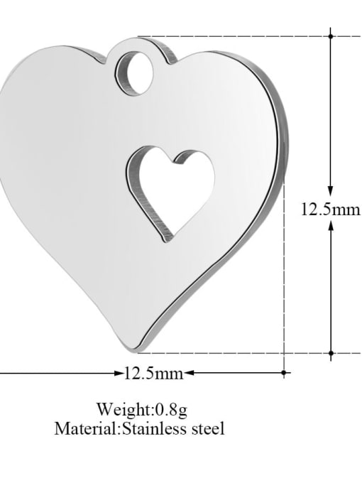 FTime Stainless steel Heart Charm Height : 12.5 mm , Width: 12.5 mm 1