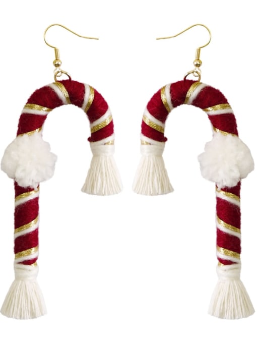 Red e68847 Multi Color Cotton thread Crutch Ethnic Pure handmade Weave Earring