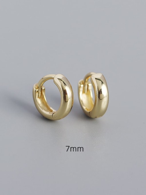 7mm gold 925 Sterling Silver Geometric Minimalist Huggie Earring